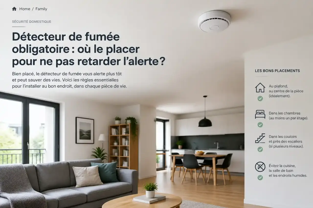 Détecteur de fumée obligatoire : où le placer pour ne pas retarder l’alerte ?