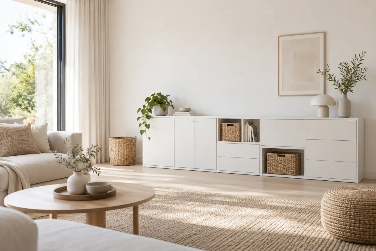 Meuble de rangement blanc : choisissez le bon format pour gagner de la place