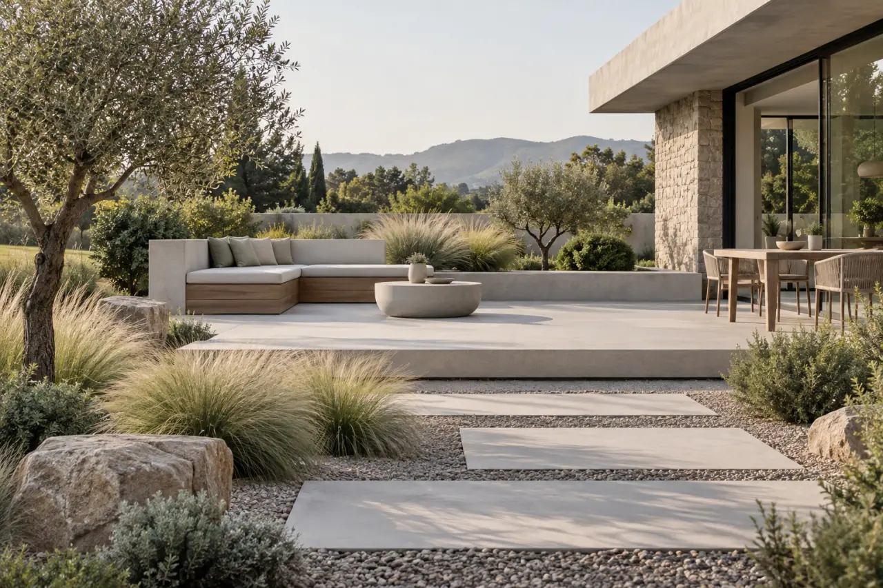 La décoration de jardin moderne repose sur une structure claire, pas sur l’accumulation