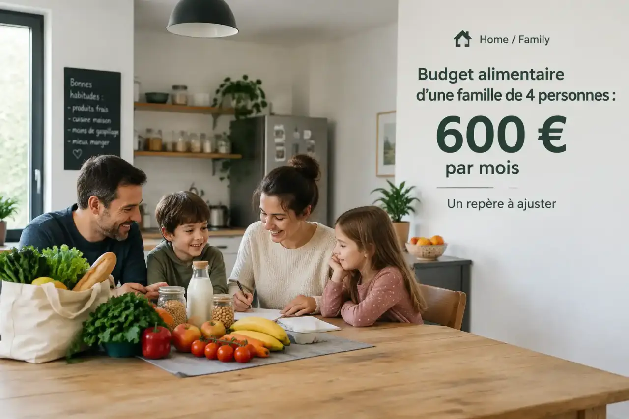 Budget alimentaire d’une famille de 4 personnes : 600 € par mois, un repère à ajuster
