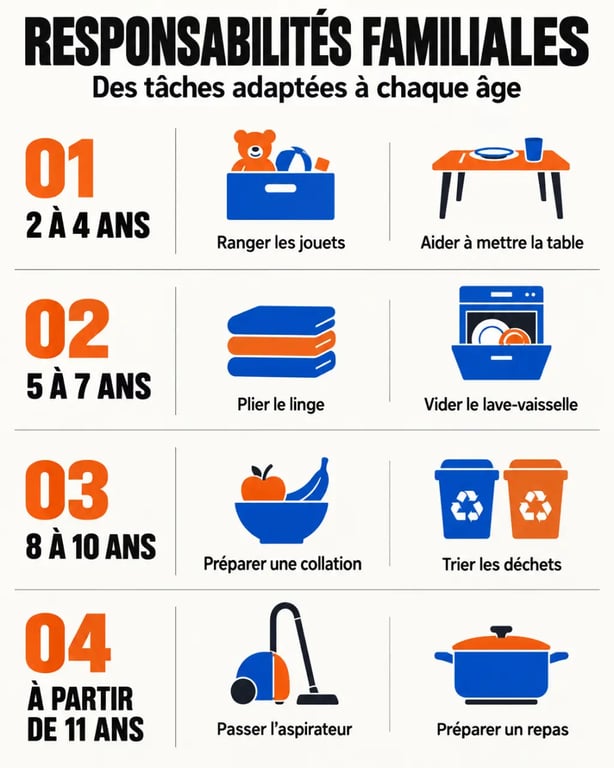 Règle de la maison : tâches et responsabilités adaptées à l’âge des enfants